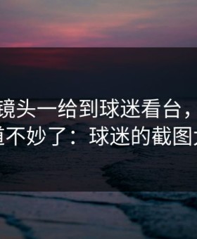 法超杯镜头一给到球迷看台，全场就知道不妙了：球迷的截图太狠