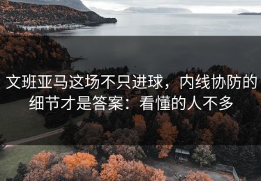 文班亚马这场不只进球，内线协防的细节才是答案：看懂的人不多