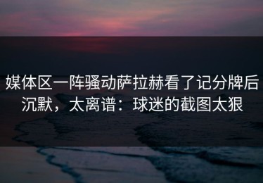 媒体区一阵骚动萨拉赫看了记分牌后沉默，太离谱：球迷的截图太狠