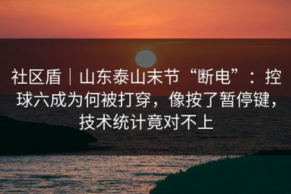 社区盾｜山东泰山末节“断电”：控球六成为何被打穿，像按了暂停键，技术统计竟对不上