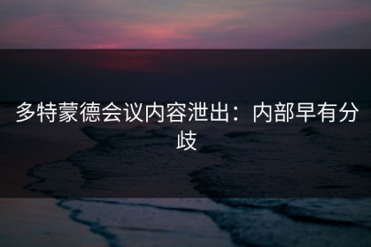 多特蒙德会议内容泄出：内部早有分歧