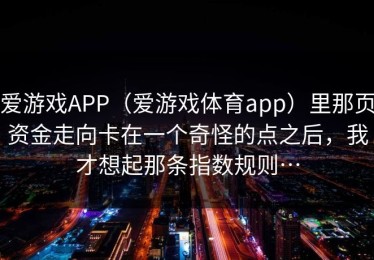 爱游戏APP（爱游戏体育app）里那页资金走向卡在一个奇怪的点之后，我才想起那条指数规则…